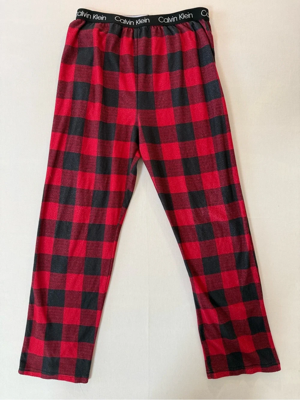 Calvin Klein Kids Red and Black Buffalo Plaid Pajama Bottoms